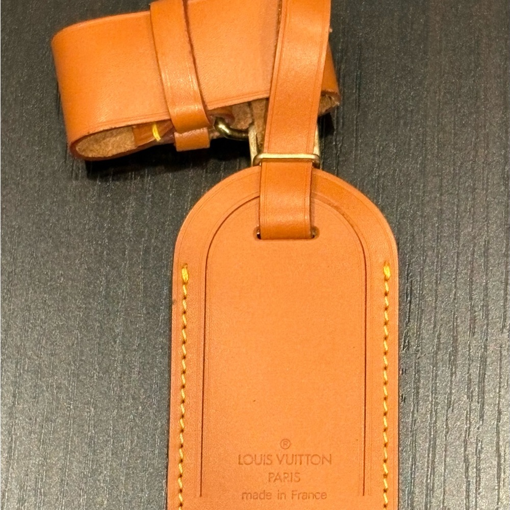 Louis Vuitton Brown Leather Bag Tag